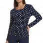Tommy Hilfiger Women's Polka Dot Ruched Blouse Navy XS