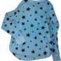 $49 INSOMNIAX Womens Pajama Top Long Sleeve Light Blue with Stars Size Medium