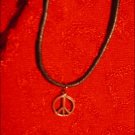 SILVER-TONED PEACE SIGN CHARM ON CORD