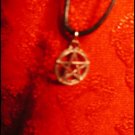 SILVER-TONED UPRIGHT PENTACLE CHARM ON CORD