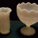 Napco Milk Glass Compote and Milk Glass Vase