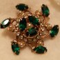 Vintage Pearl Pin with Green Garnets