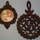 Set of 2 Vintage Cast Iron Trivets-1952 JZH and Japan