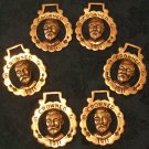 Set of 6 Horse Brasses (King George V, Vintage)