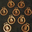 Set of 9 Lion Horse Brasses (Vintage)