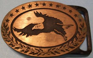 Tech-Ether Guild Inc. Bald Eagle Brass Belt Buckle