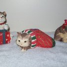 Set of Three Christmas Kittens (resin)