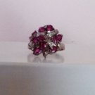 Synthetic Ruby Ring with Cubic Zirconias (Ladies)