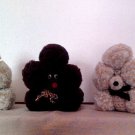 1970s Crocheted Stuffed Poodles (set of 3)