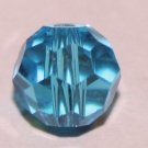 20- 4mm Light Blue Crystal (Glass) Round Faceted Beads