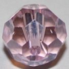20- 4mm Pink Crystal(Glass) Round Faceted Beads