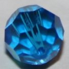 20- 6mm Blue Crystal (Glass) Round Faceted Beads