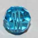 20- 8mm Vivid  Blue Crystal (Glass) Round Faceted Beads
