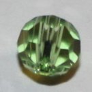 20- 6mm Light Green Crystal (Glass) Round Faceted Beads