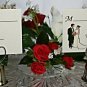 Silver Heart/Bell Place Card Holder with Bride and Groom Place Card