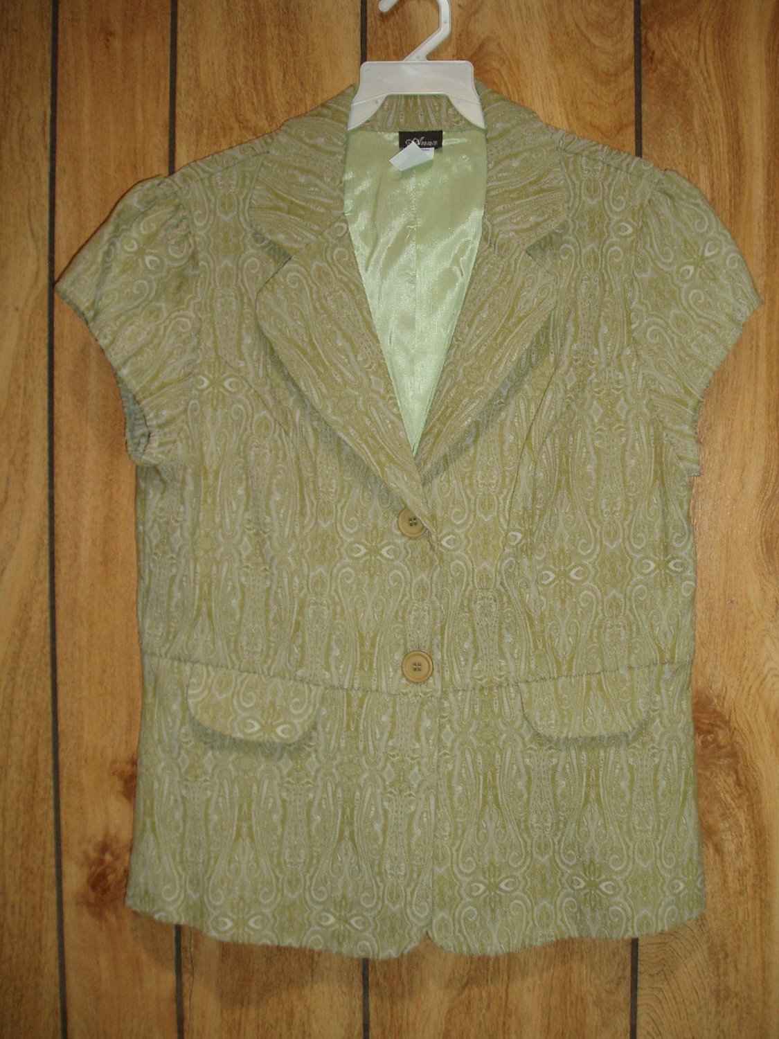 Women's Anna green short sleeve jacket, size 2XL, 2XG