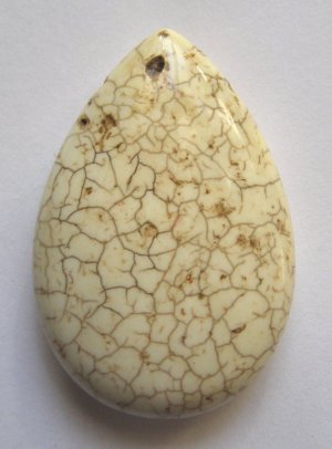 Oro Blanco Magnesite 45x30 Teardrop Pendant Bead