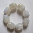 8 Blue Chalcedony 12x10 Barrel Beads