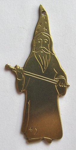 Vintage Brass Wizard Pendant