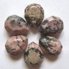 6 Rhodonite 20x15 Faceted Teardrop Beads