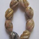 8 Pink Peruvian Opal 16x12 Carved Barrel Beads