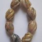 8 Pink Peruvian Opal 16x12 Carved Barrel Beads