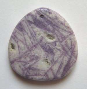 Mongolian Fluorite 37x35 Teardrop Pendant Bead