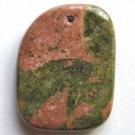 Unakite 42x32 Freeform Pendant Bead