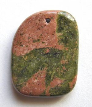 Unakite 42x32 Freeform Pendant Bead