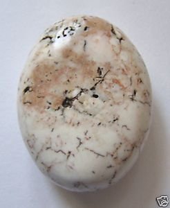 White Turquoise Magnesite 40x31 Oval Pendant Bead