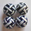 4 Porcelain Blue and White 14mm Round