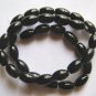 Black Agate 12x8 Oval Beads 15.5" Strand