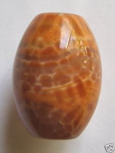 Crab Fire Agate 30x22 Barrel Pendant Bead