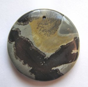 Nature's Paintbrush Jasper 38mm Disc Pendant Bead