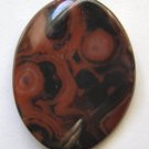 Red Agate 40x30 Twisted Oval Pendant Bead