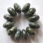 12 Green Zebra Jasper 11x6 Rondelle Beads