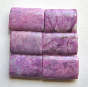 6 Charoite in Matrix 20x13 Rectangle Beads
