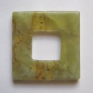 Flower Jade 39x39 Square Frame Pendant Bead