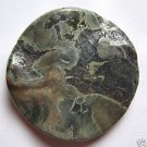 Military Jasper 40mm Wavy Disc Pendant Bead