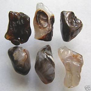 6 Mexican Fire Agate Natural Nugget Beads
