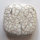White Turquoise Magnesite 35mm Square Pendant Bead