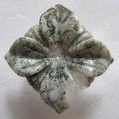 Moss Agate 36x36 Carved Flower Pendant Bead