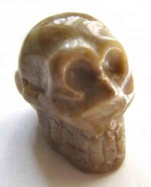 Ocean Jasper 29x23 Carved Skull Pendant Bead