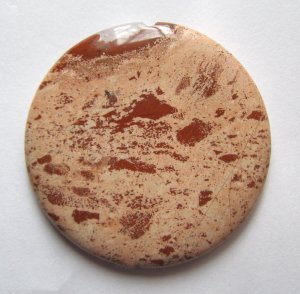Red Jasper 50mm Disc Pendant Bead