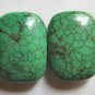 2 Green Turquoise Magnesite 25x18 Rectangle Beads