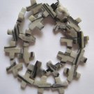 Picasso Jasper 16x16 Cross Beads 15" strand