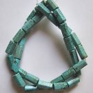 Turquoise 12x7 Hexagonal Tube Beads 16" strand
