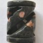 Plum Blossom Jasper 25x18 Spiral Carved Tube Pendant Bead