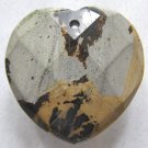 Nature's Paintbrush Jasper 33x33 Faceted Heart Pendant Bead