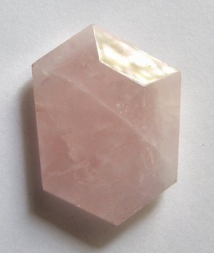 Rose Quartz 41x30 Faceted Wild Cut Pendant Bead